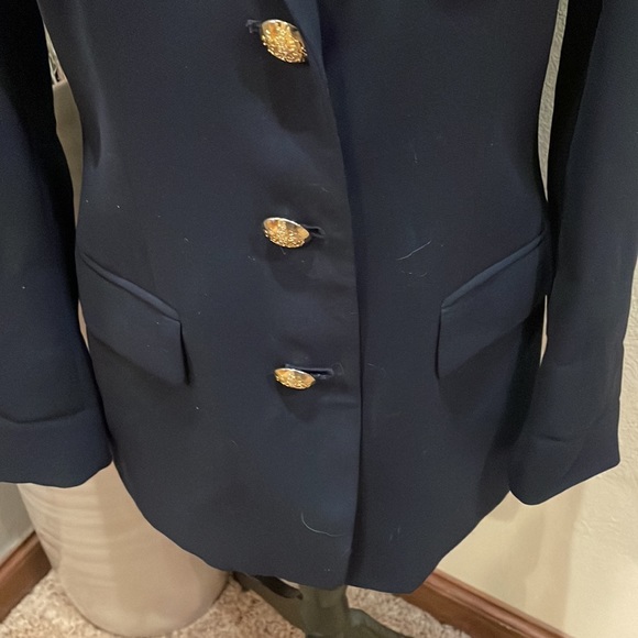 Vintage Lauren Ralph Lauren Crown Crest Sailor Wool Blazer Navy Blue & Gold 4P - Picture 6 of 14